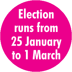 Election runs from 25 January to 1 March